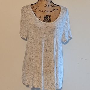 🍎3/$10 Merona Heathered Cream White Scoop Neck Flowy Tee Large